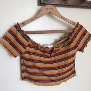 Ribbed off-the-shoulder top